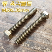 M5X35mm 동(신주) 육각 볼트